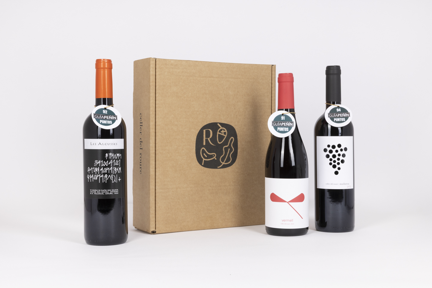 Lote Navideño Nº 108 con Les Alcusses, Maduresa y Vermell en estuche Celler del Roure